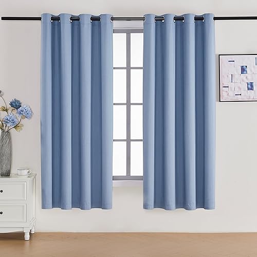 Miniatura 17 de YC WINRRARII Cortinas 100% opacas con ojales para dormitorio de 84 pulgadas de largo, juego de 2 paneles, cortinas bloqueadoras, tratamientos para