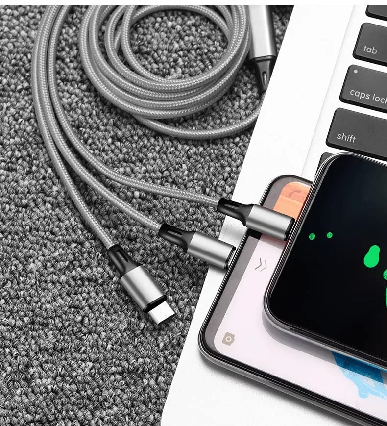 BUFONA Multiple Pin Charging Cable Ultra Charging Speed Type - C | Micro USB | IOS Data Cable Charging Cable Pad 1.3 m Micro USB Cable 3IN1 Multiple Pin Charging Cable Magic Charger Mobile Data Cable (B0B3DS1533) Amazon Price History, Amazon Price Tracker