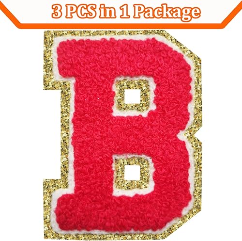 Miniatura 294 de Parches de letras termo-adhesivas de felpilla para chaquetas, parches de letras universitarias con brillantina para planchar en la letra azul A