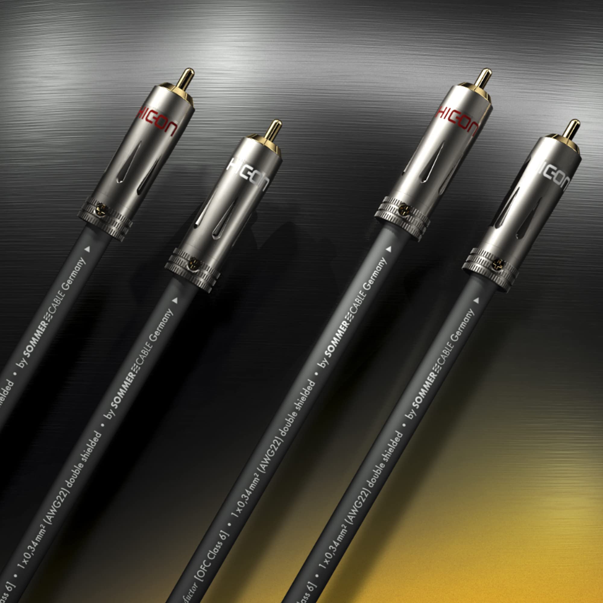 Sommer Cable HICON Cavo 75 cm stereo AF phono Stratos Cavo RCA 1 x 0,34 mm² 0,75 m - ST8F-0075
