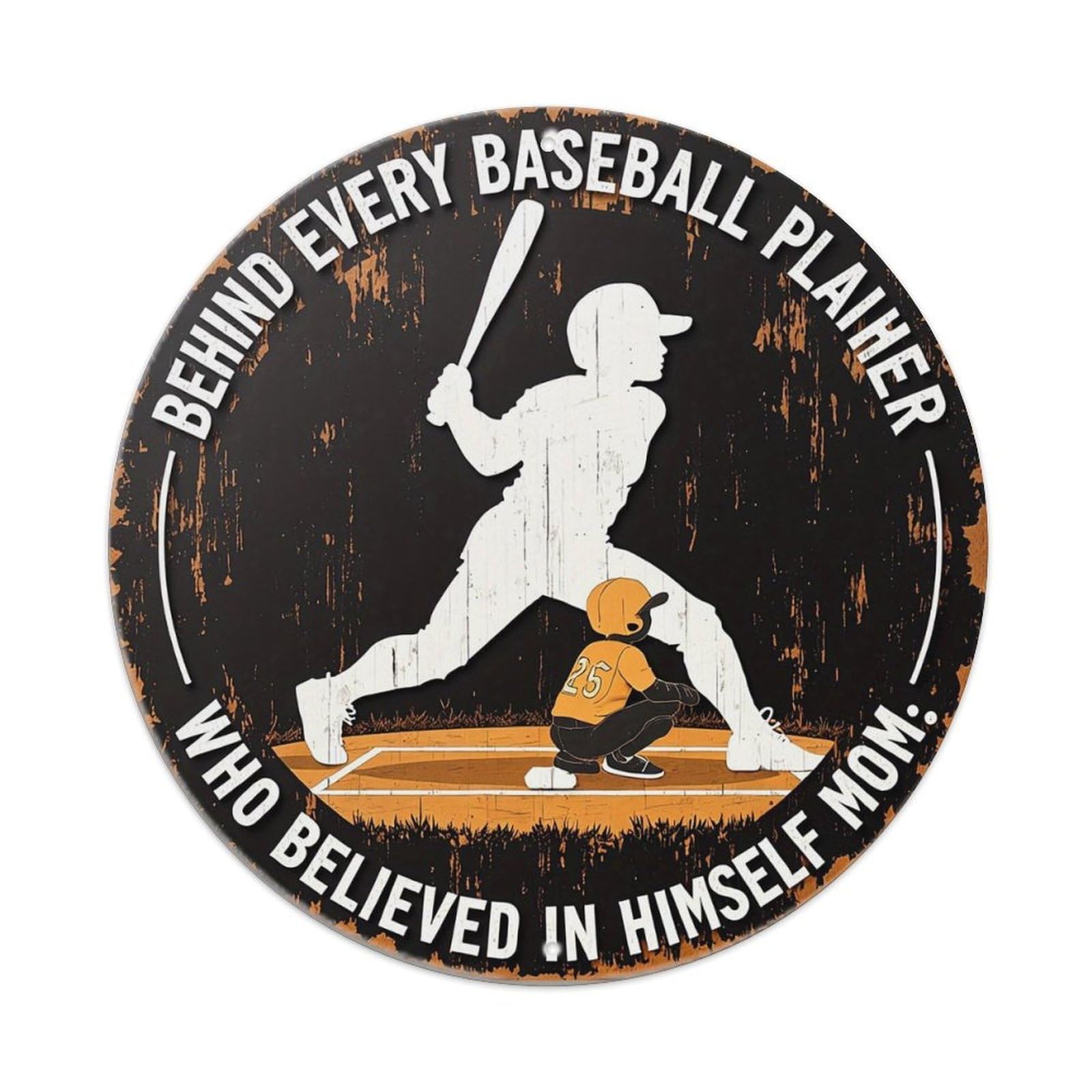 Jdyansheng Vintage Behind Every Baseball Player Tin Sign Metal Poster Metal Signs For Home Man Cave Bar Cafe Kitchen Laundry Room Wall Decorations 8X8 Inches