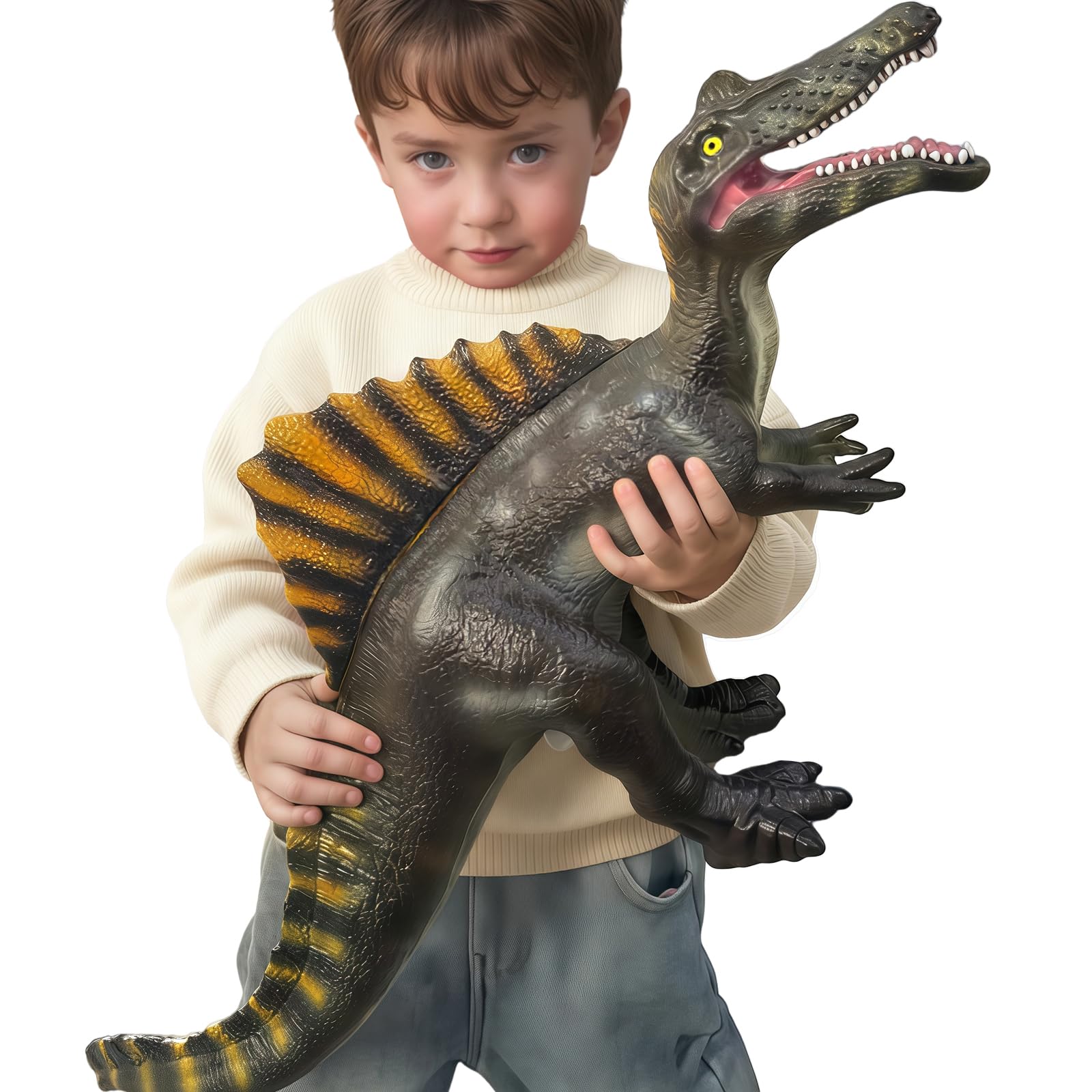 YONGJULE - 27.5 Inch Big Dinosaur Toys, Soft Dinosaur Spinosaurus for Kids 3-5, Great Inflatable Dinosaur for Boys and Girls, Birthday Gifts