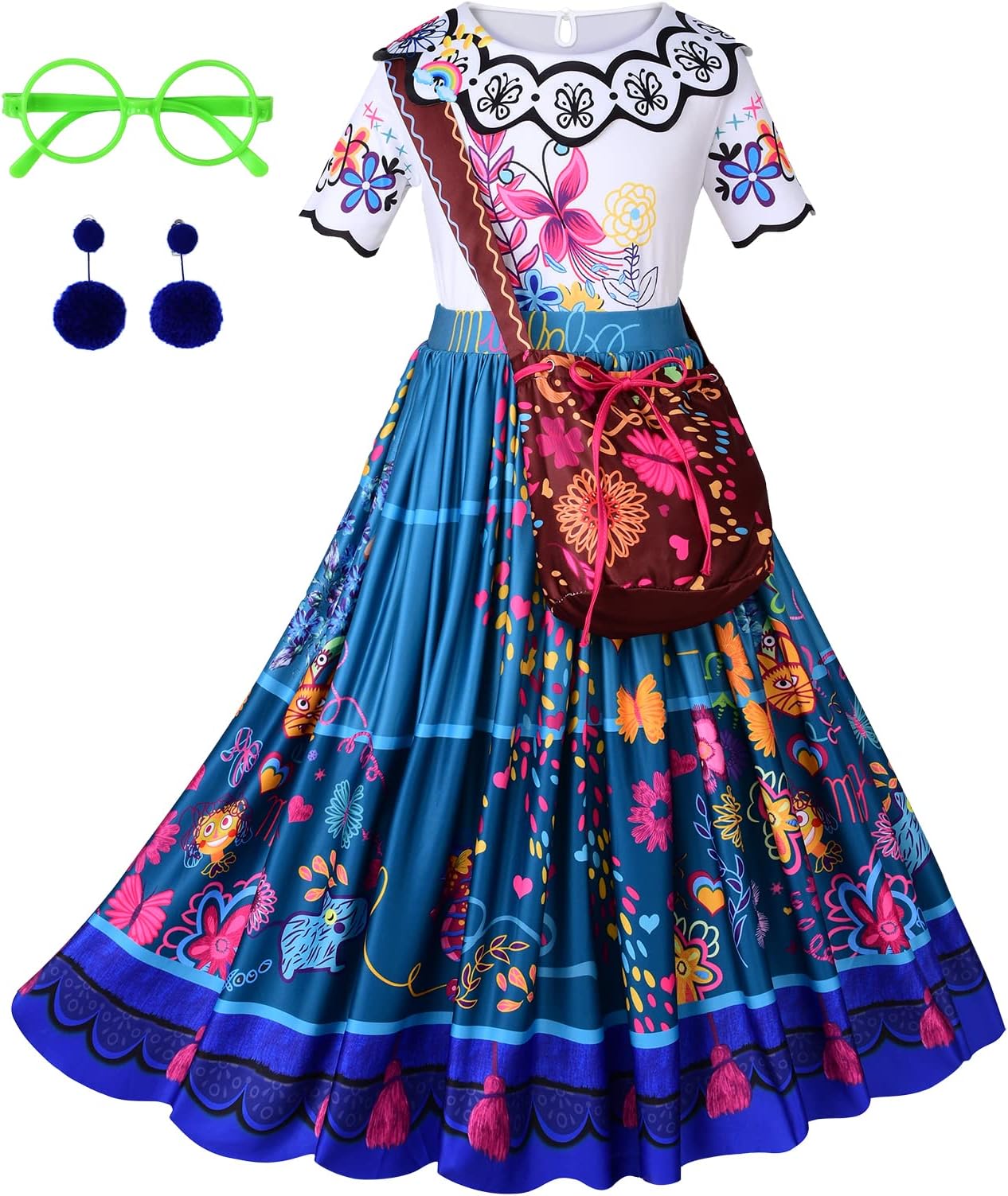 Princess Dress Up Costume Magic Family Incando Cosplay Clothes with Accessories for Toddler Girls Halloween Birthday Party