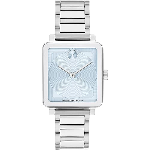 Movado Bold Evolution 2.0 Women's Luxury Tank Watch, Swiss Quartz Movement - Stainless Steel - Water-Resistant to 3ATM - Classic 28mm x 26mm Timepiece Gift for Her