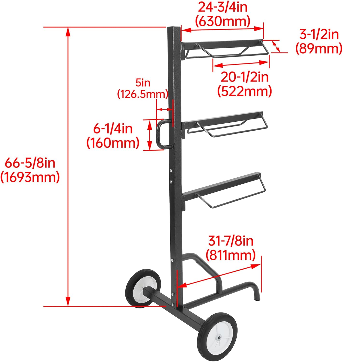 3 Tiers Saddle Stand Rack, Heavy Duty Removable Tiers Saddle Blanket Holder English & Western Portable Horse Tack Storage w/All-Terrain Wheels for Horse Stall,Tack Room, Equestrian Shop