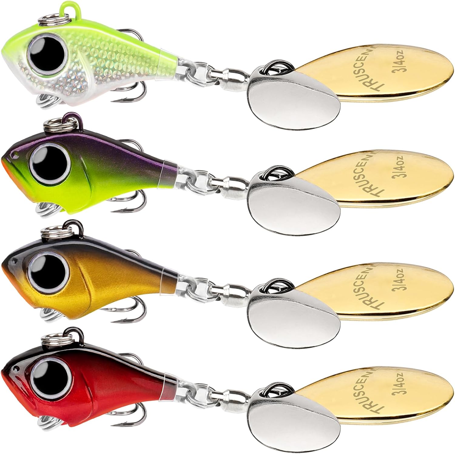 TRUSCEND Easy Catch Fishing Lures with BKK Branded Hook, Great Long Cast Vibrating Swimming Flashing and Jigging Actions, Ultimate Search Bait for All Fish Species, Amazing Fishing Jig Spinner Baits