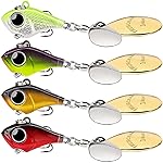TRUSCEND Wide Search Cover Vibe Tail Spinner, Easy Catch Fishing Lures with Vibrating, Swimming, Jigging Action, BKK Super Slide Sharp Hook, Accurate Long Cast Fishing Spinner for Bass, Trout 3/4oz