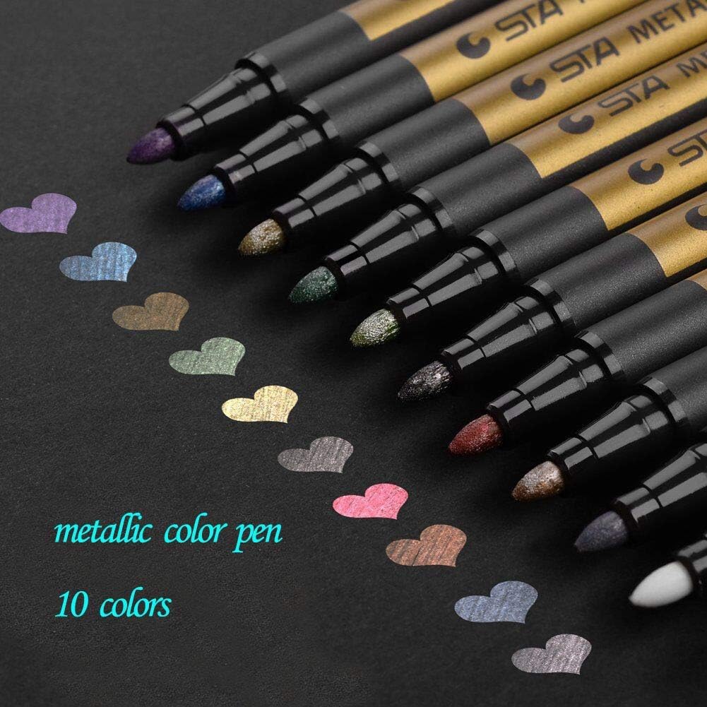 EastDeals Acrylic, Metallic, Paint Marker Pens - Set of 10 Colours