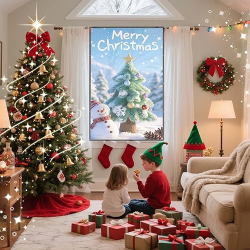 Miniatura 5 de AAJK Pantalla de proyección trasera de 120 pulgadas para Halloween, pantalla de proyector de ventana portátil, tela de proyección trasera