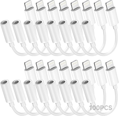 Miniatura 22 de Paquete de 3 adaptadores Lightning a conector de auriculares de 0.138 in con certificación MFi de Apple, para iPhone, adaptador auxiliar