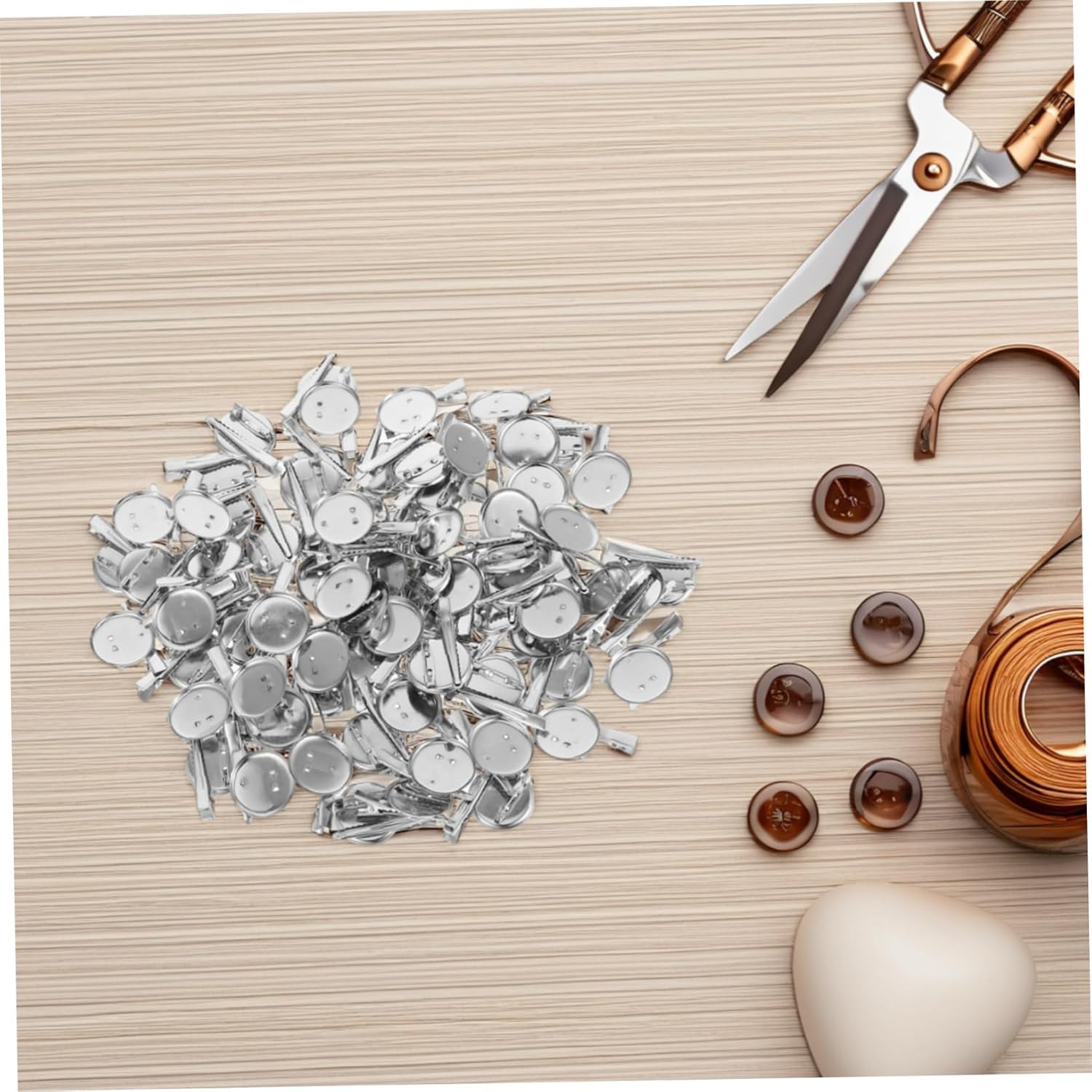 100pcs Boho Style Brooch Making Accessories Brooch Findings Bezels Pin Backs Breastpin Making Bezels for Handwork