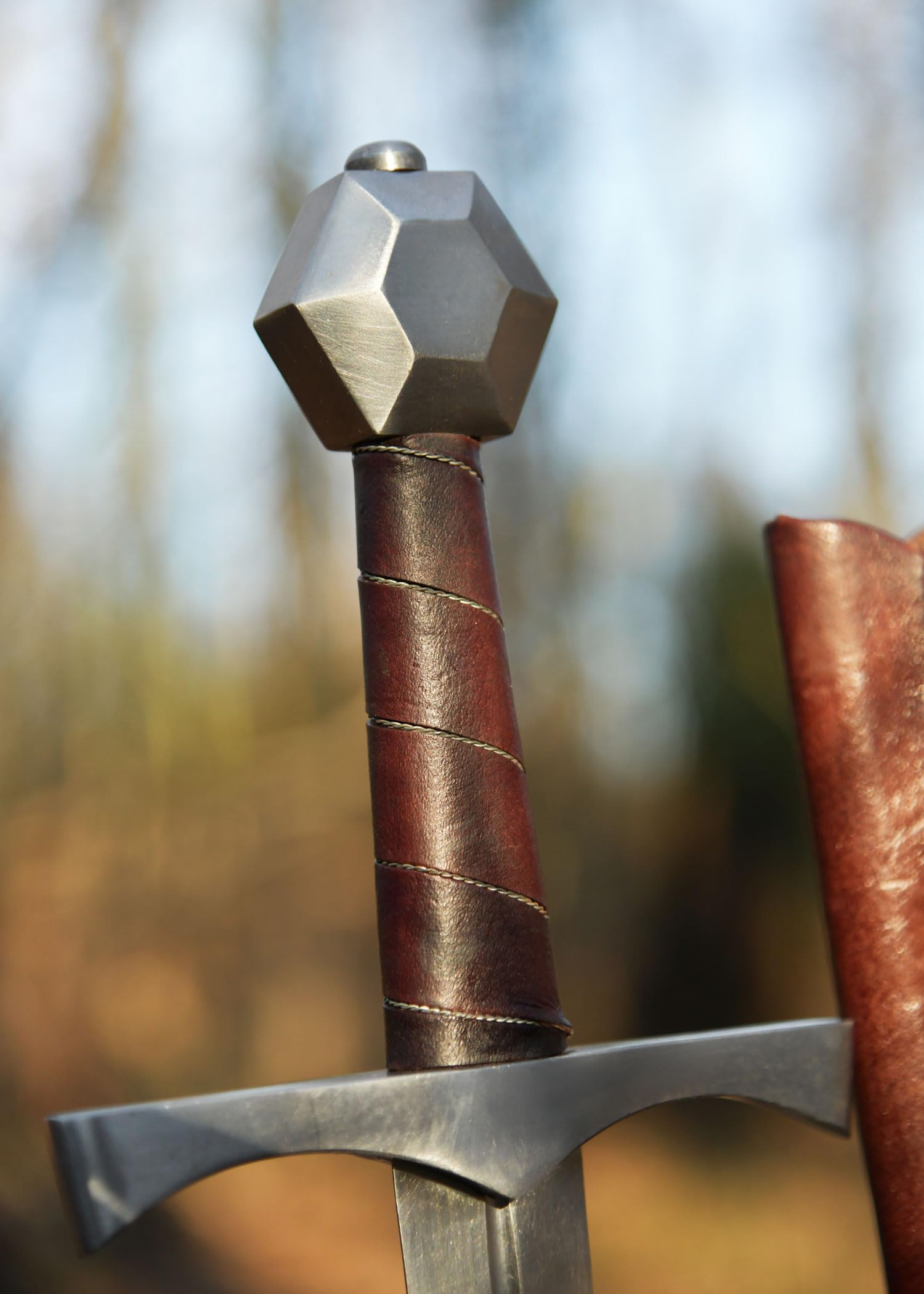 Battle-Merchant Mittelalterdolch mit Scheide, reguläre Ausführung Echt Metall Für Erwachsene
