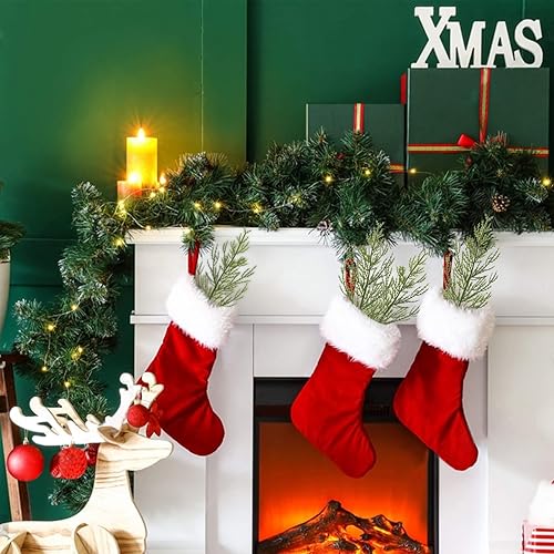 Miniatura 6 de Sukh 25 ramas de pino artificiales, hojas de hoja perenne sintética, púas de vegetación de Navidad para decoración, centros de mesa, jarrón,