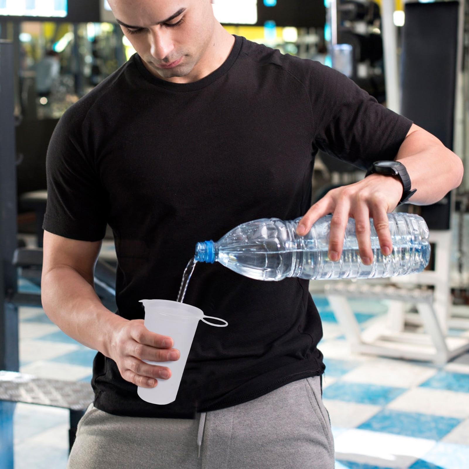 Wasserflaschen, Faltbare Wasserflasche – 200 ml wiederverwendbarer Sport-Trinkbecher for schnellen Befüllen | Kompakter Outdoor-Trinkbecher for Laufen und Wandern
