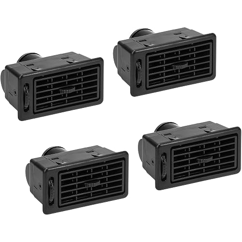 3TVol 4Pcs Black Car Truck RV ATV Heat AC Air Exhaust Vent Dash Ventilation Outlet, Universal Dashboard Air Vent for Instrument Panel Heater Duct