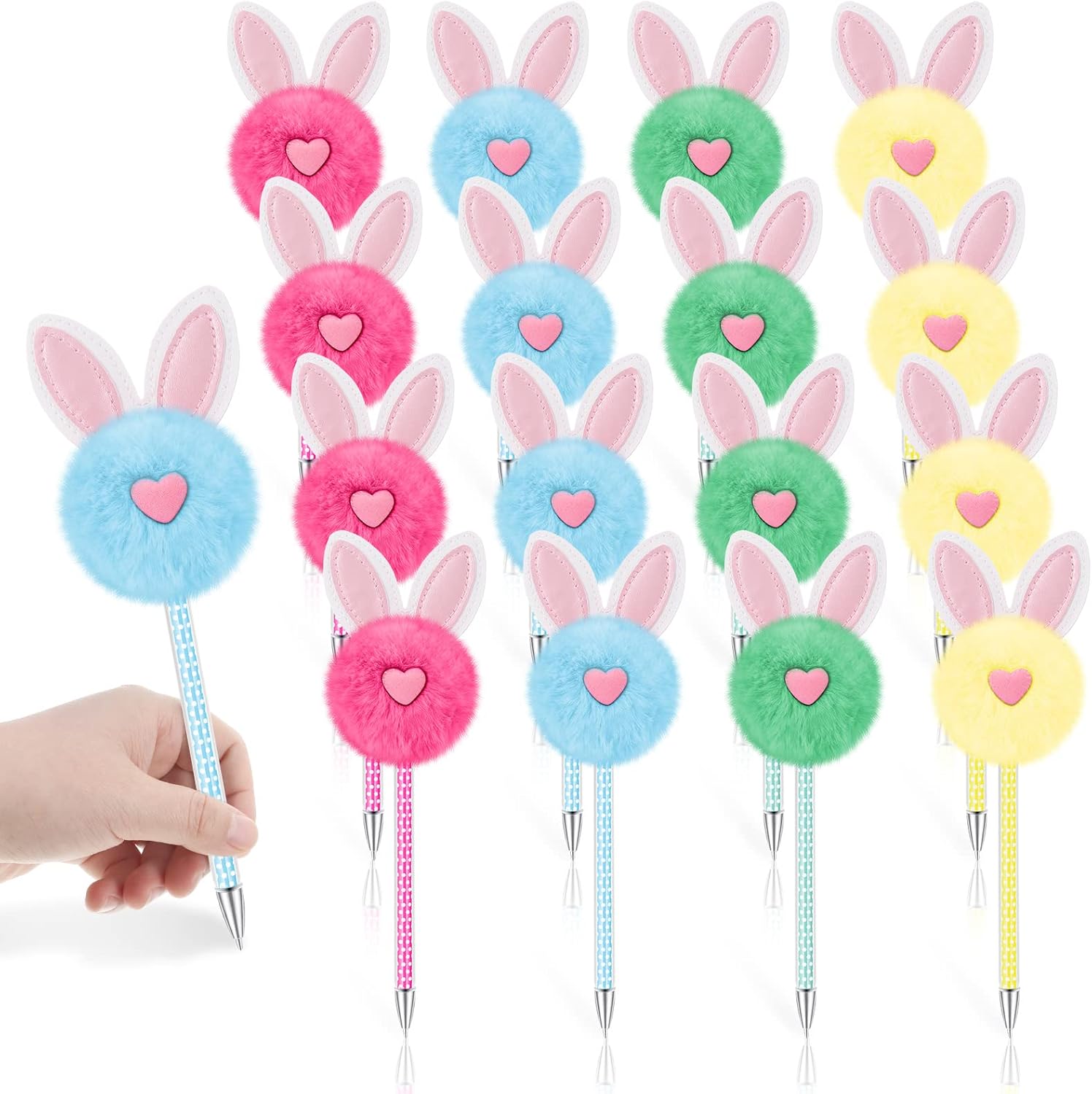 16 Pcs Pom Pom Fluffy Pen Cute Bunny Pen Fur Fuzzy Italy Ubuy
