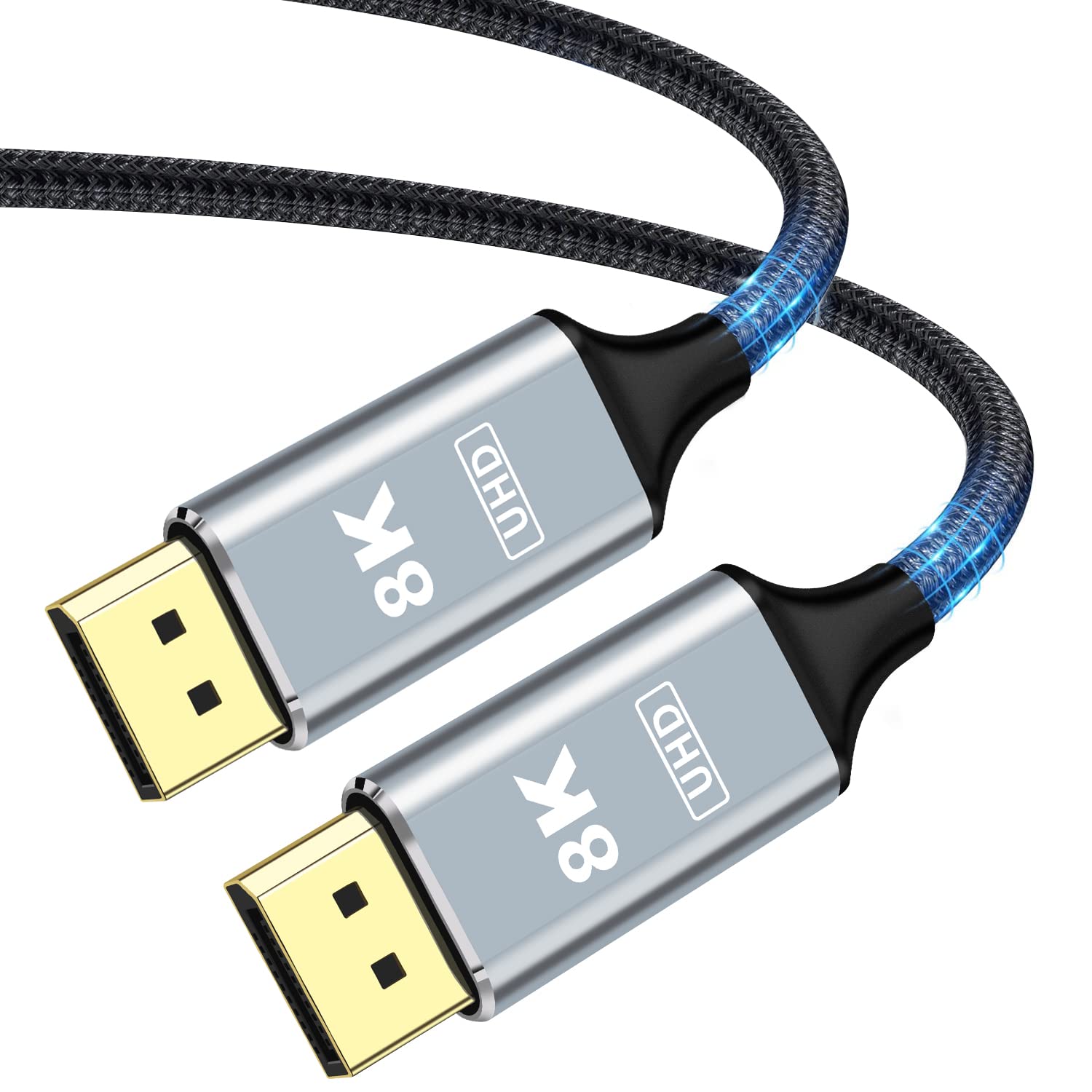 8K Displayport ケーブル 1.4 規格 1M ゲーミング ディスプレイポート ケーブル240hz対応8K@60Hz 4K@144Hz  2K@240Hz HDR 対応【DSC1.2/HDCP2.2/HDCP1.4】32.4Gbps超高速映像・音声同期出力 耐久ナイロン編み DPケーブル 