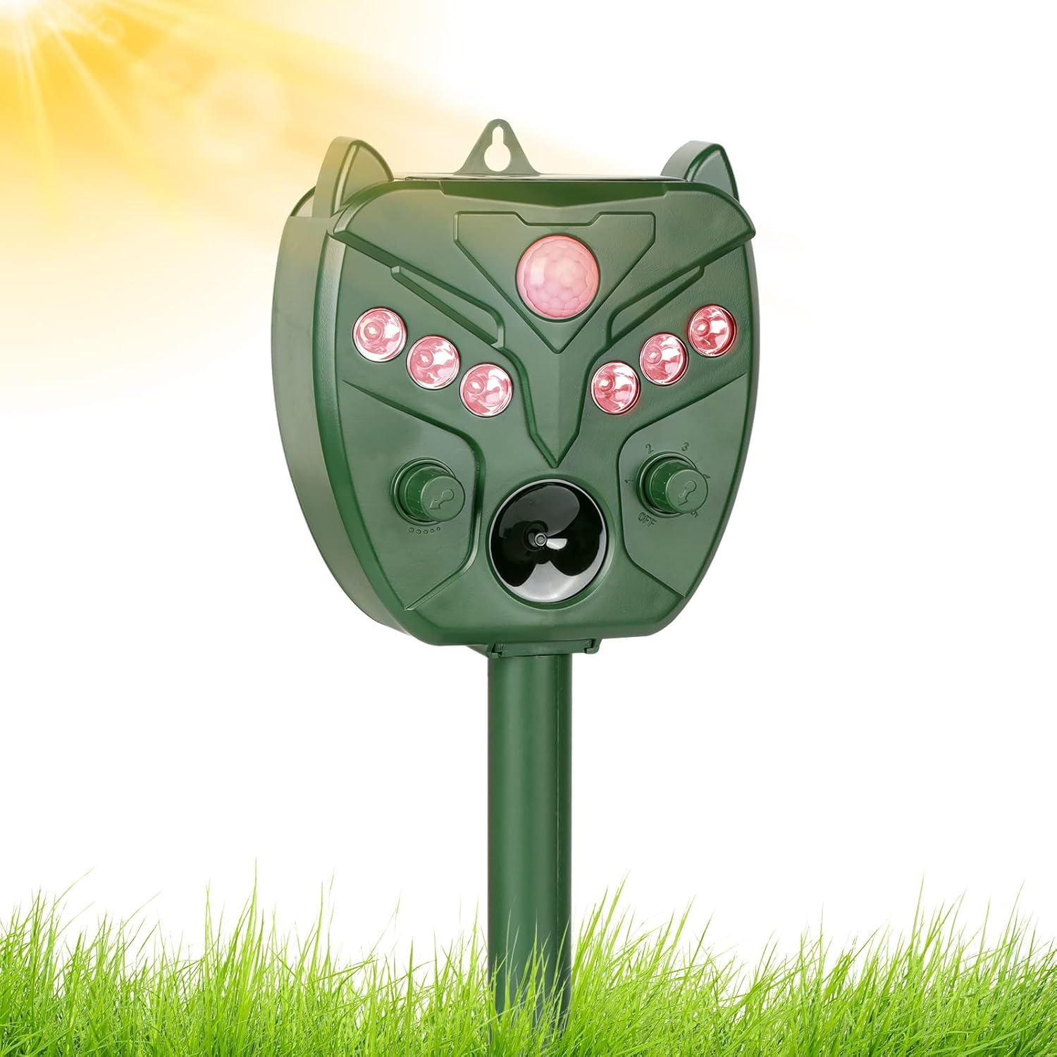 RUTIDA Solar Animal Repeller, Ultrasonic Cat Repellent, Powered/USB