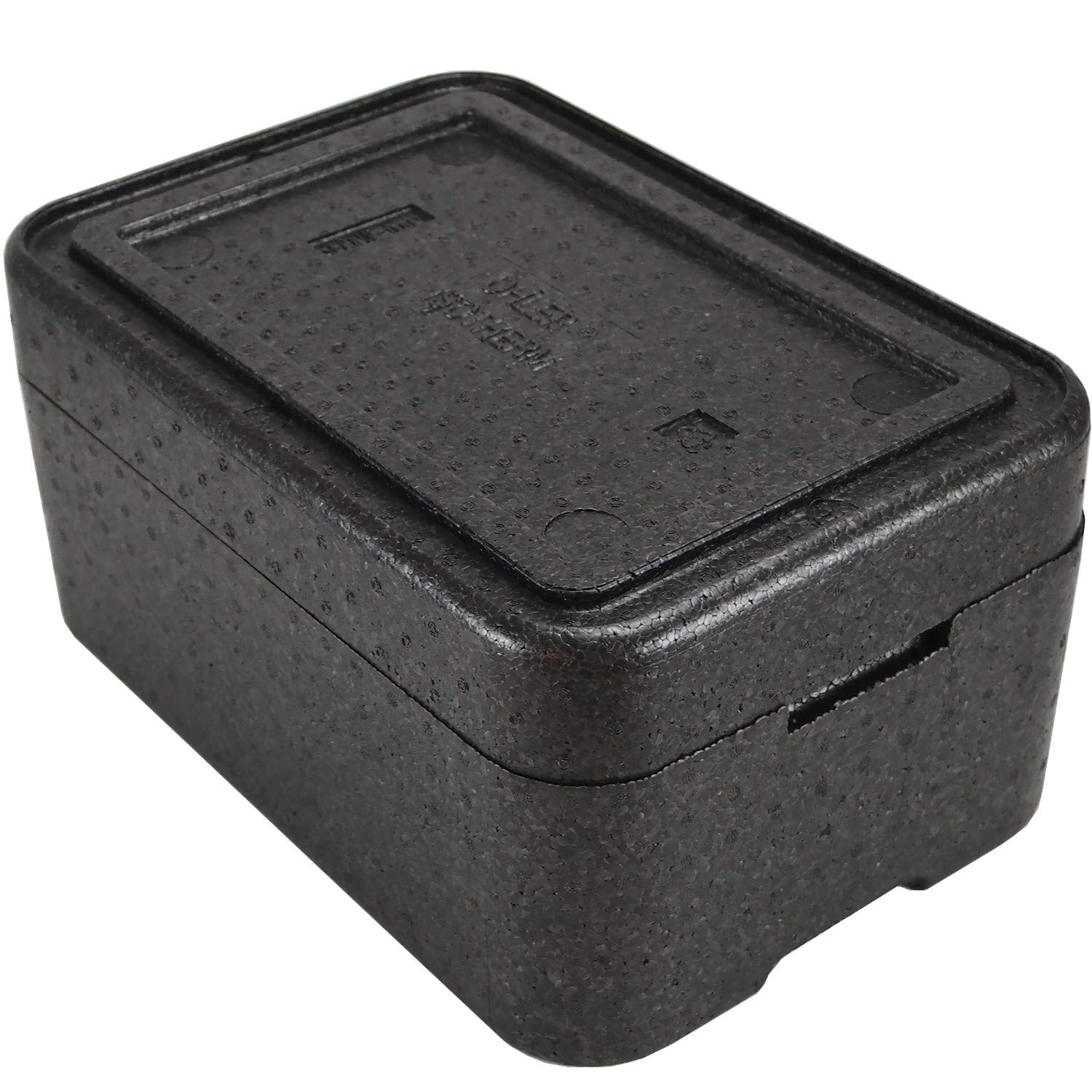 1x PIT8 Thermobox für 8 Menüschalen | wiederverwendbar | Styropor anthrazit MENÜBOX-Transportbehälter für Catering und Lieferdienste