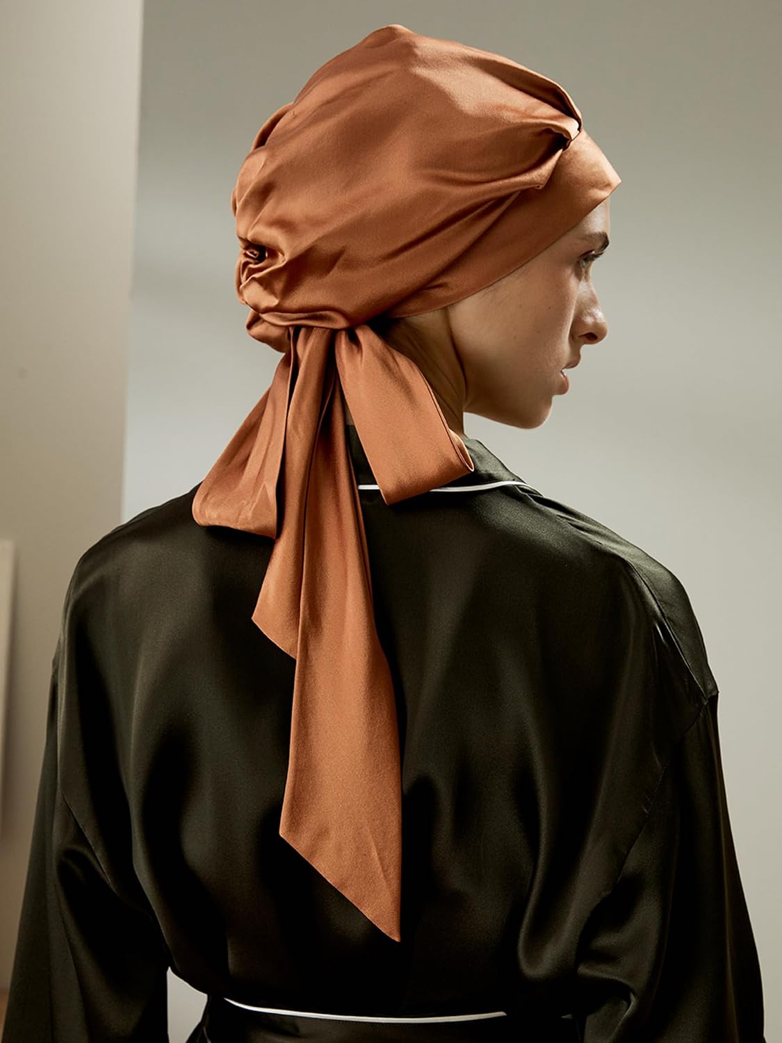 LilySilk 100% Pure Mulberry Silk Sleep Cap Womens Bonnet for Sleeping & Hair Care Night Band Head - Image 9