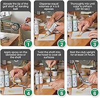 Vista 4 de Brampton PRO-FIX - Epóxido de golf de larga duración, vida útil completa de 20 minutos, extra fuerte, resistente a impactos, kit de pegamento epoxi