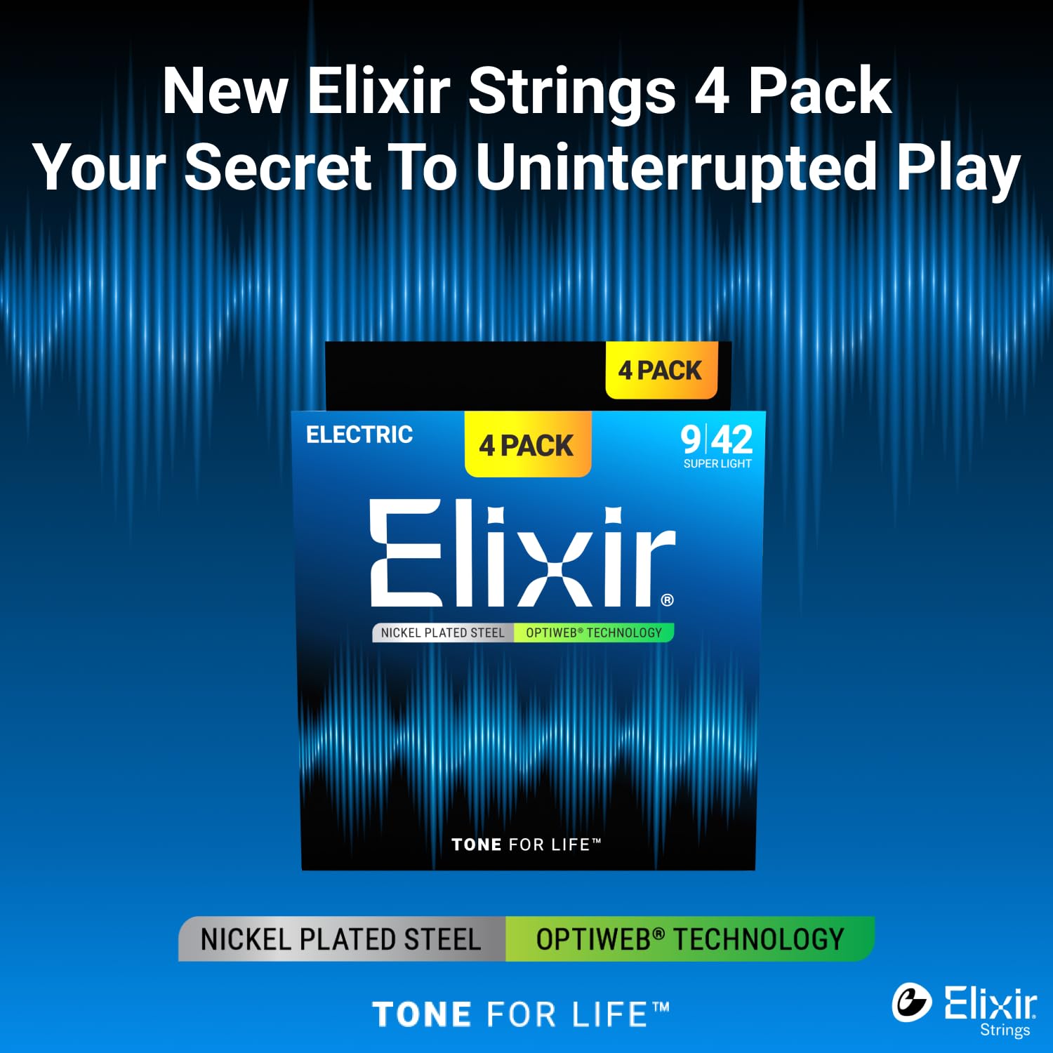 Elixir Strings Struny do Gitary Elektrycznej z Technologią OPTIWEB, Super Light (.009-.042)