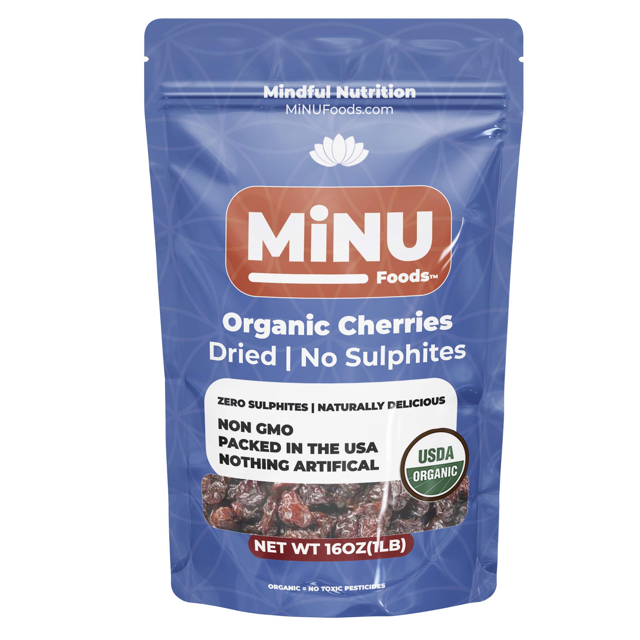 Buy MiNU Organic Dried Tart Cherries Unsweetened Montmorency 16 oz (1