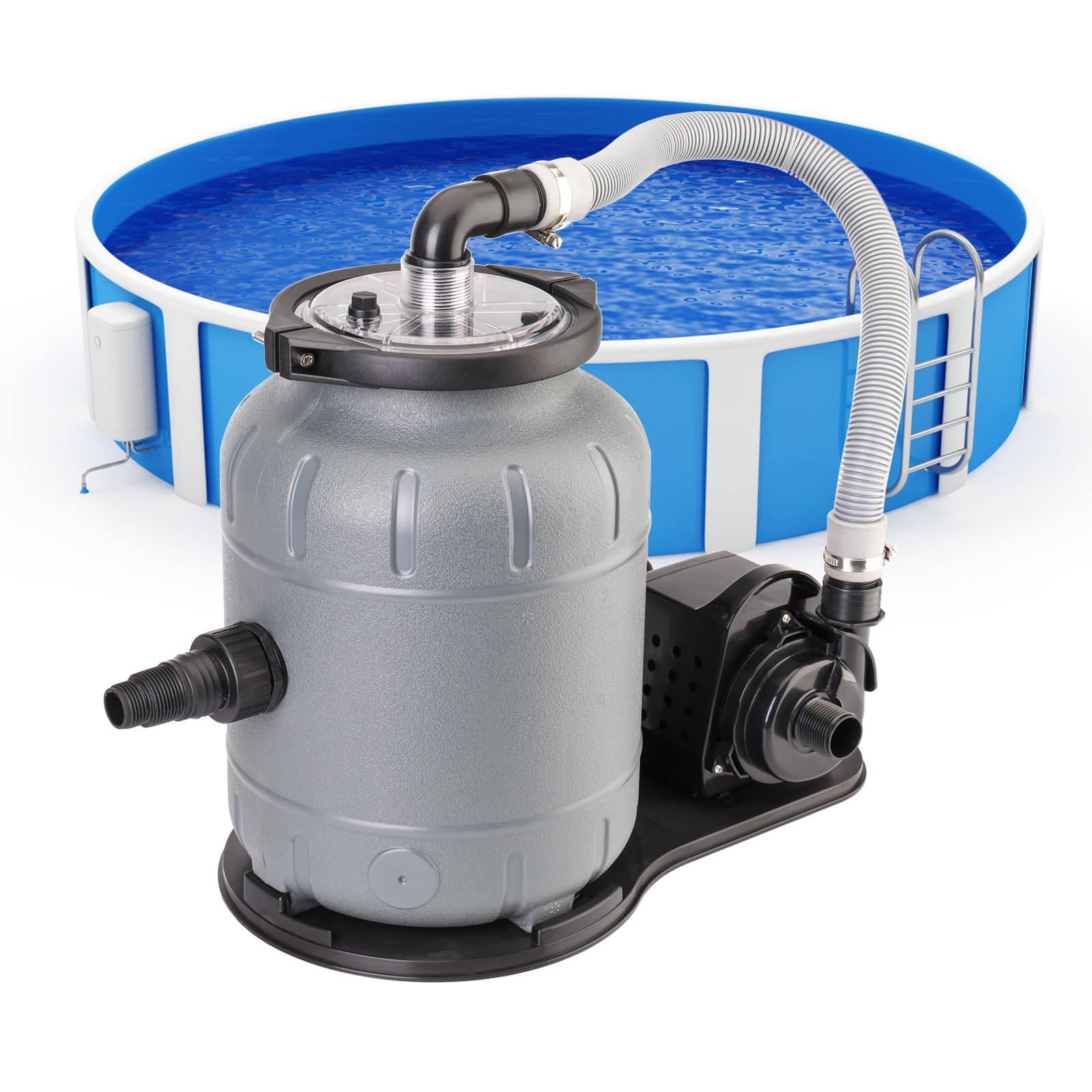 Bomba de filtro de arena para piscinas en el suelo, máximo 1189 GPH para hasta 2642 galones, circulación mejorada para agua cristalina, control de un botón, fácil operación