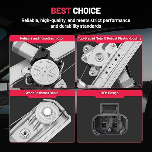 Vista 45 de BDFHYK 741-645 Elevalunas eléctrico con motor para automóvil delantero derecho del pasajero para Chevy Silverado, Tahoe, Suburban, Avalanche