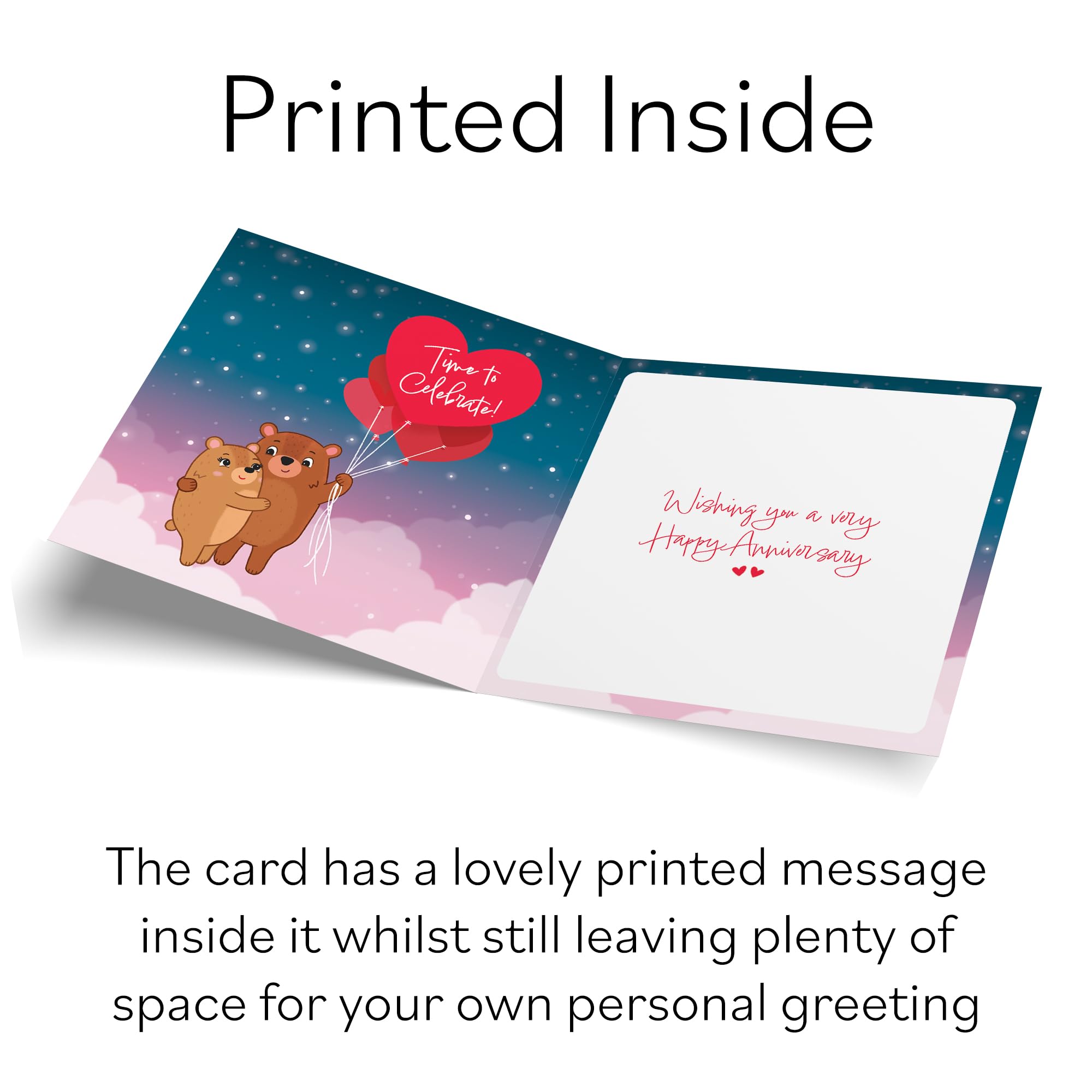 Hunts England, Auntie And Uncle 65th Anniversary Card, Starry Night, Cute Bears - Image 2