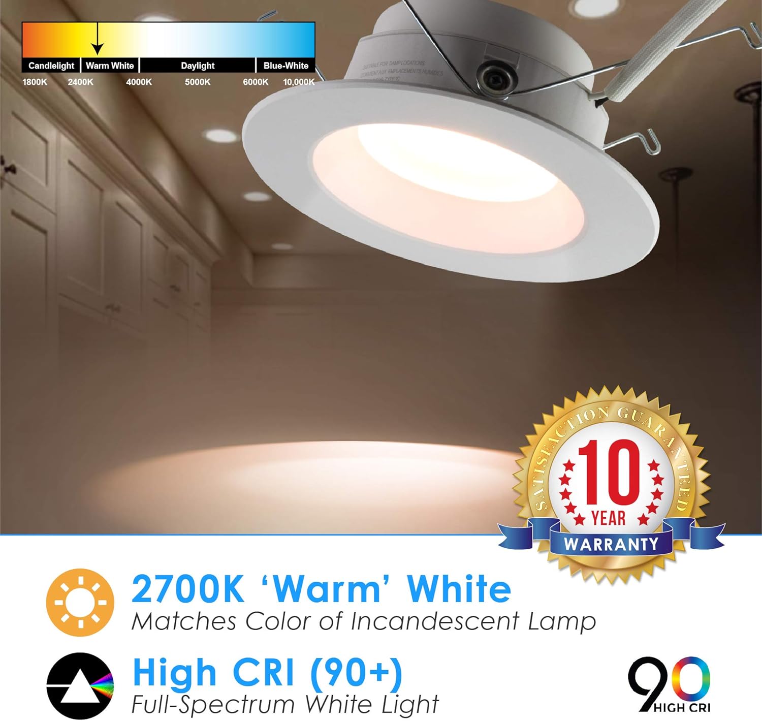40% оƒƒ Dіѕсоunt 5/6 inch Dimmable LED Downlight (10PACK) 15W= 120W Replacement; 1100 Lumens; 120V; CRI>90; JA-8 Compliant, ETL Listed, UL Listed; Easy Install Into Exisiting 5/6 Recessed Can (Soft-White 2700K) Bеѕt Dеаl 🛒 5/6 inch Dimmable LED Downlight (10PACK) 15W= 120W Replacement; 1100 Lumens; 120V; CRI>90; JA-8 Compliant, ETL Listed, UL Listed; Easy Install Into Exisiting 5/6 Recessed Can (Soft-White 2700K)