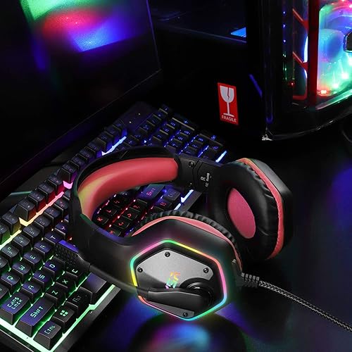 Miniatura 7 de EKSA Auriculares E1000 para videojuegos, auriculares para computadora con micrófono de cancelación de ruido y luz RGB, sonido envolvente 7.1,