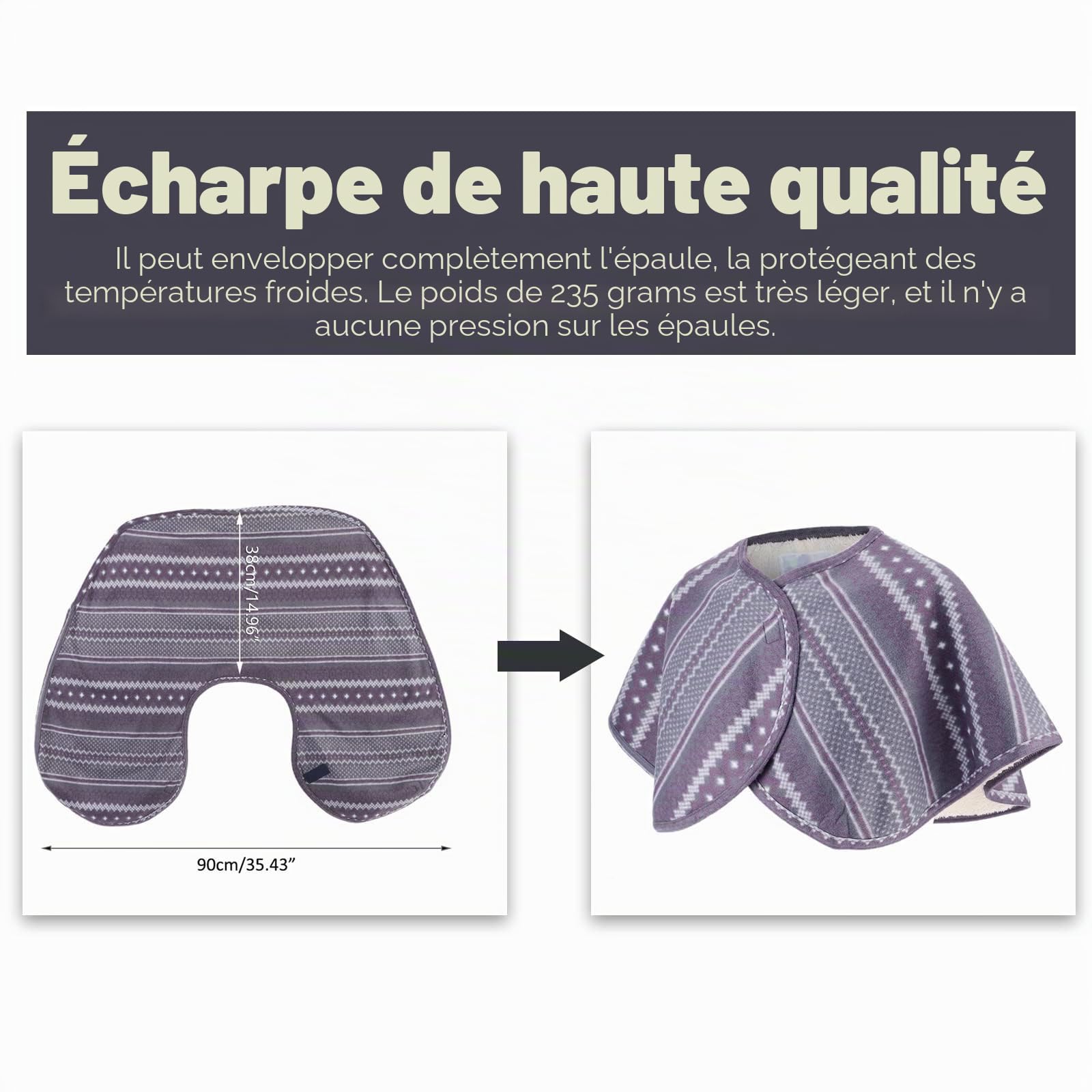 Cape Chaude pour châle à épaulette, Chaleur Lavable au Cou et à la Chaleur, Cape Courte Femme Poncho de Cape Chaud Femme Poncho Manteau de Bureau