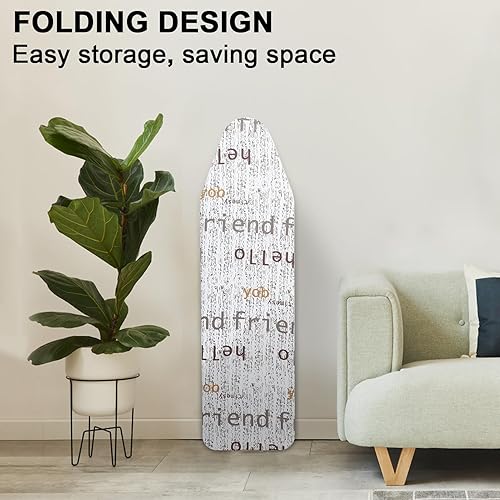 Miniatura 9 de Tabla de planchar plegable de tamaño completo de 42 pulgadas, tabla de hierro plegable portátil con altura ajustable, cubierta resistente al calor,