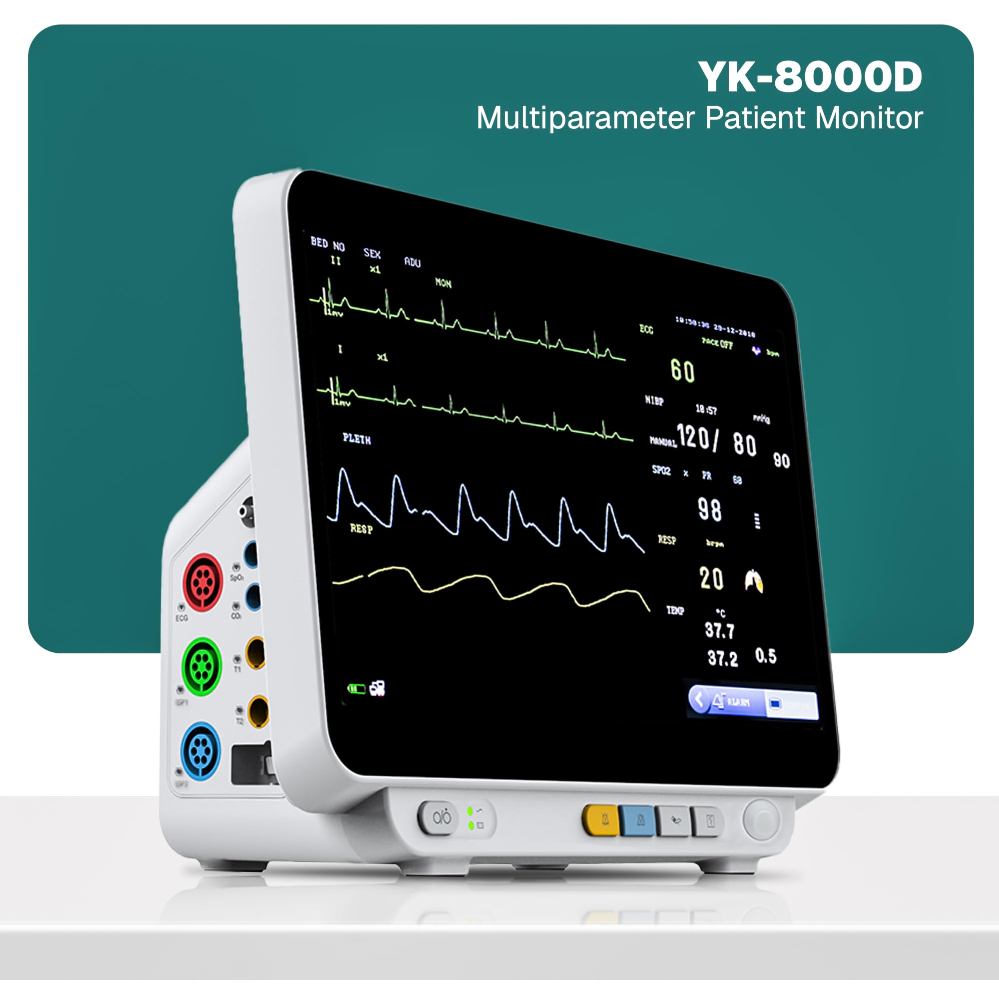 YA−MAN EP-14BB-8 MEDILMA Yonkar YK-8000D Patient Monitor, 14-inch TFT LCD Display