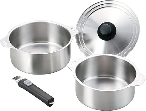 Amazon Co Jp 和平フレイズ ステンレス鍋2点セット 燕三 Ih対応 ハンドル着脱式 Em 81 シルバー 2点セット18 cm ホーム キッチン