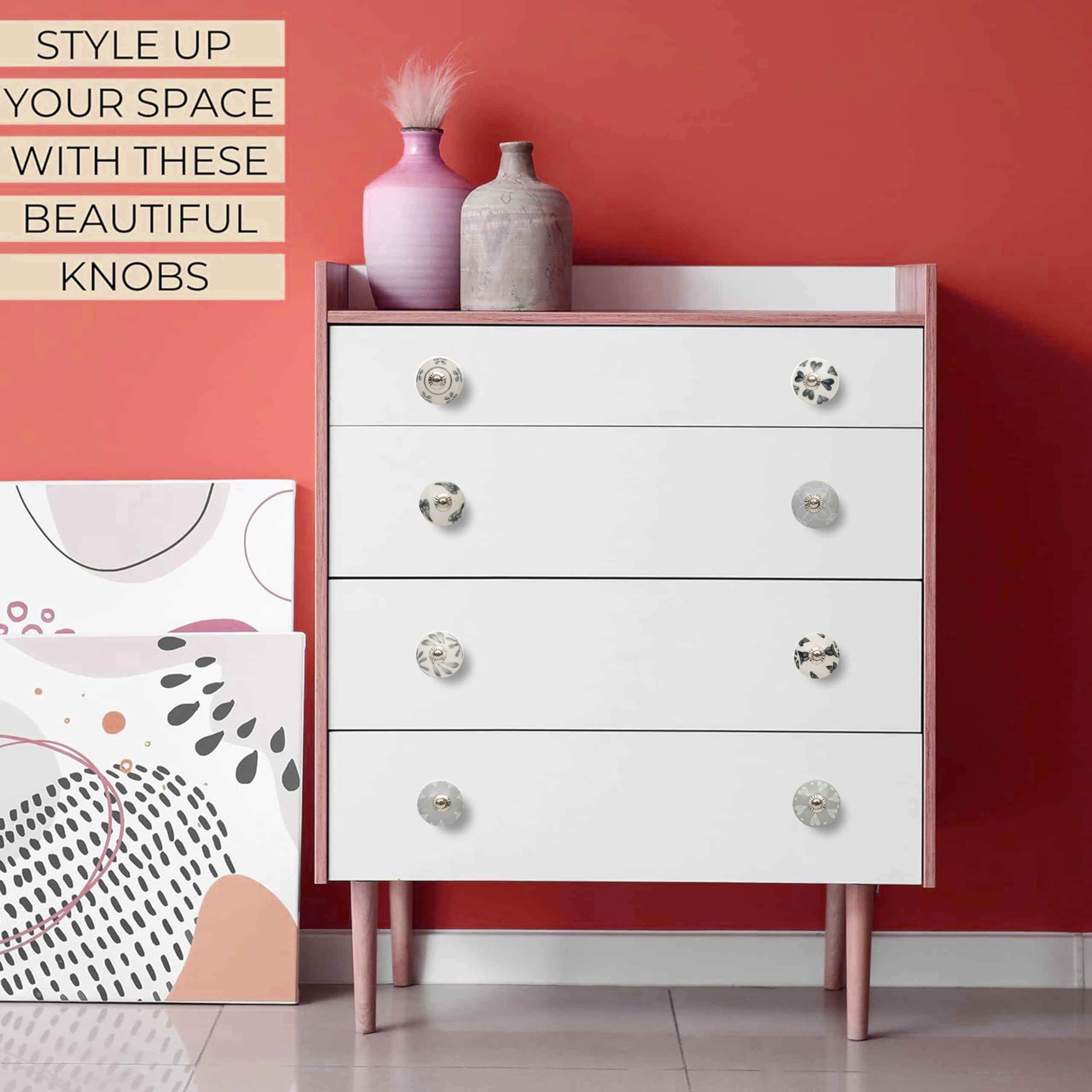 Ahlsen 2 Poignées De Placard Décoratives En Acier Inoxydable En Forme