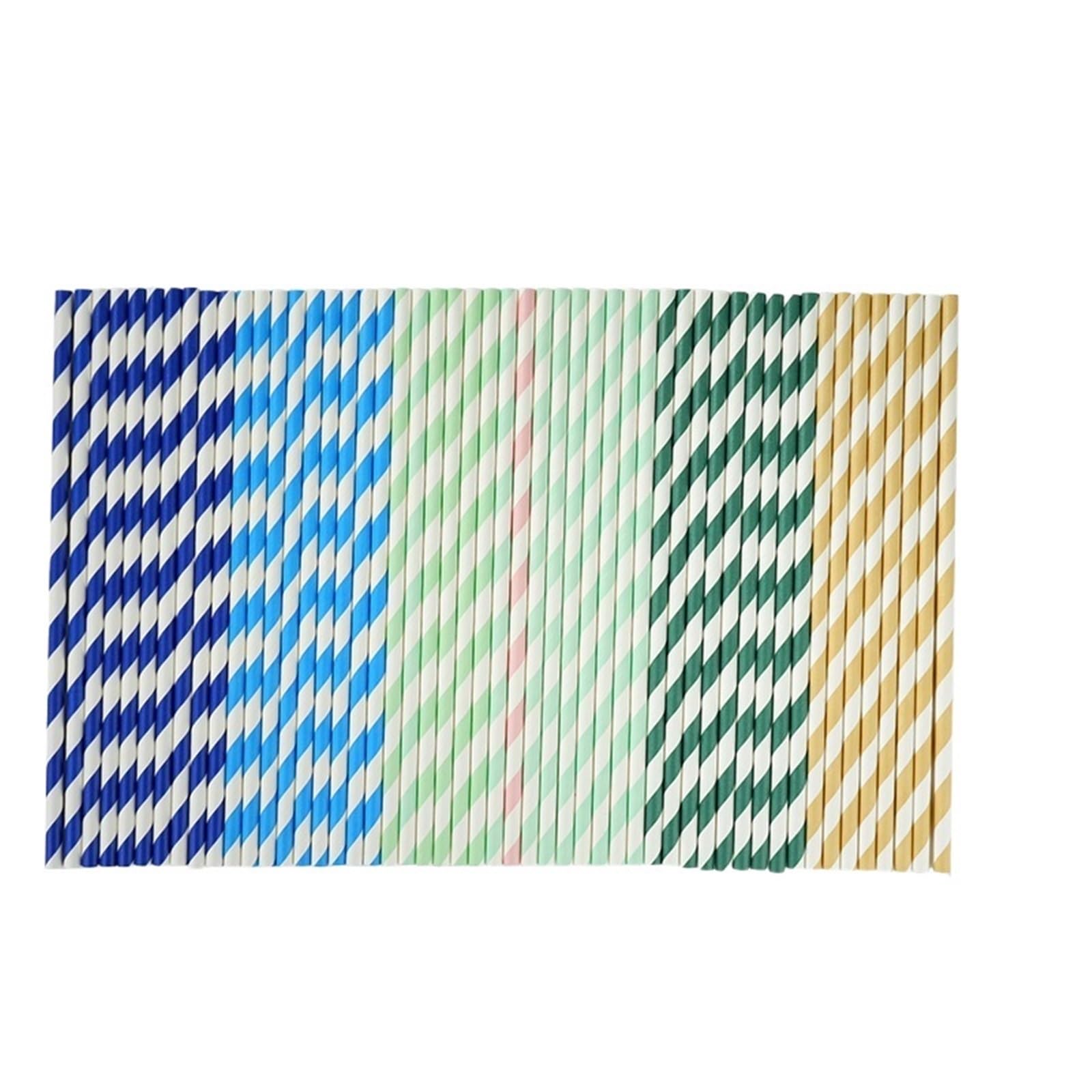 las pajitas de papel, Pajitas de Papel Desechables Multicolor 100uds(Mixed Colors)