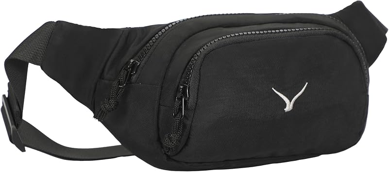 Hynes Eagle Fanny Pack Belt Bag for Women Men Fashionable Sling Crossbody Bag Waist Pack with Adjustable Strap Black