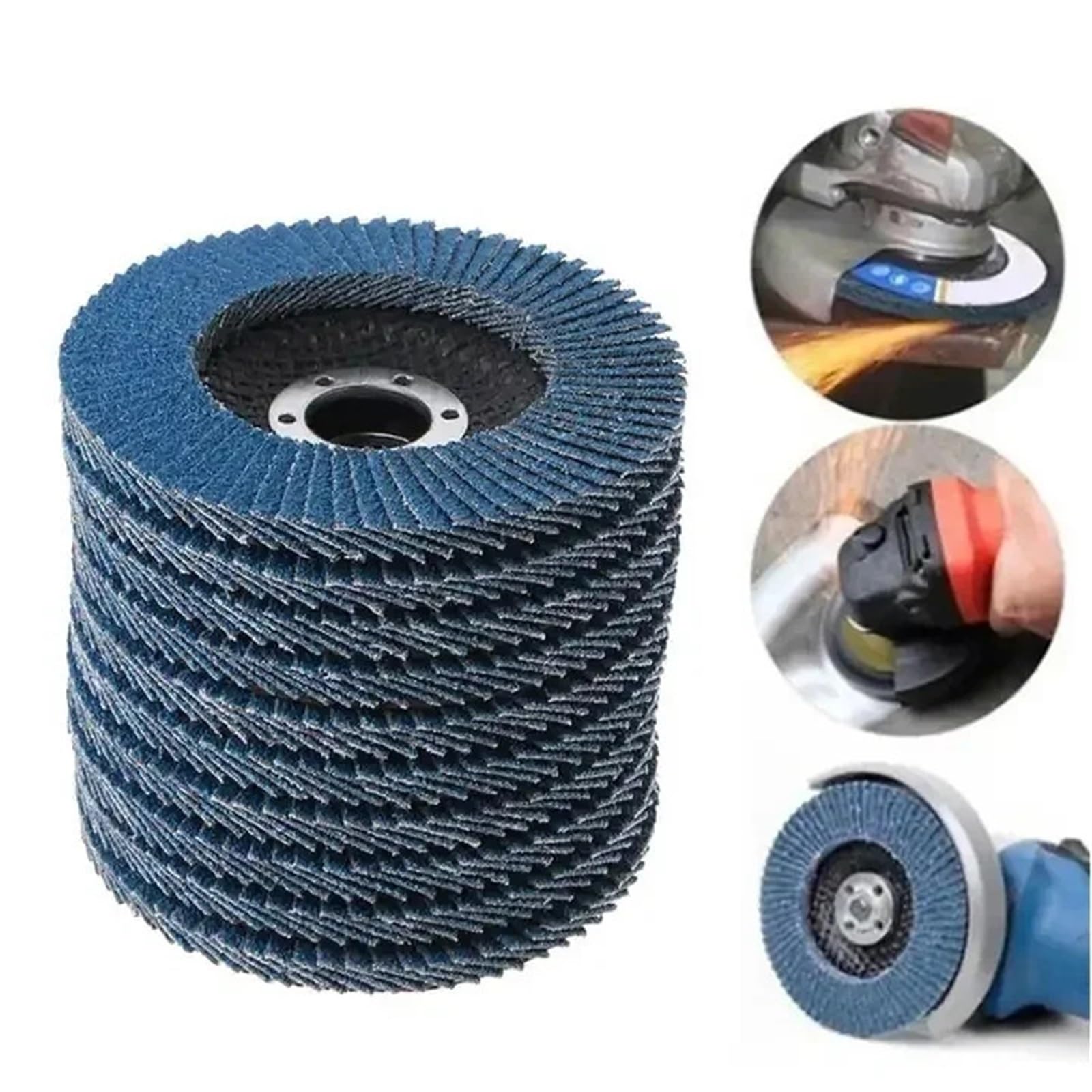 Disco da 125 mm, grana 40/60/80/120 | Mola Dischi lamellari for levigatura in metallo Lama for smerigliatrice angolare(120 Grit,10PCS_125MM)