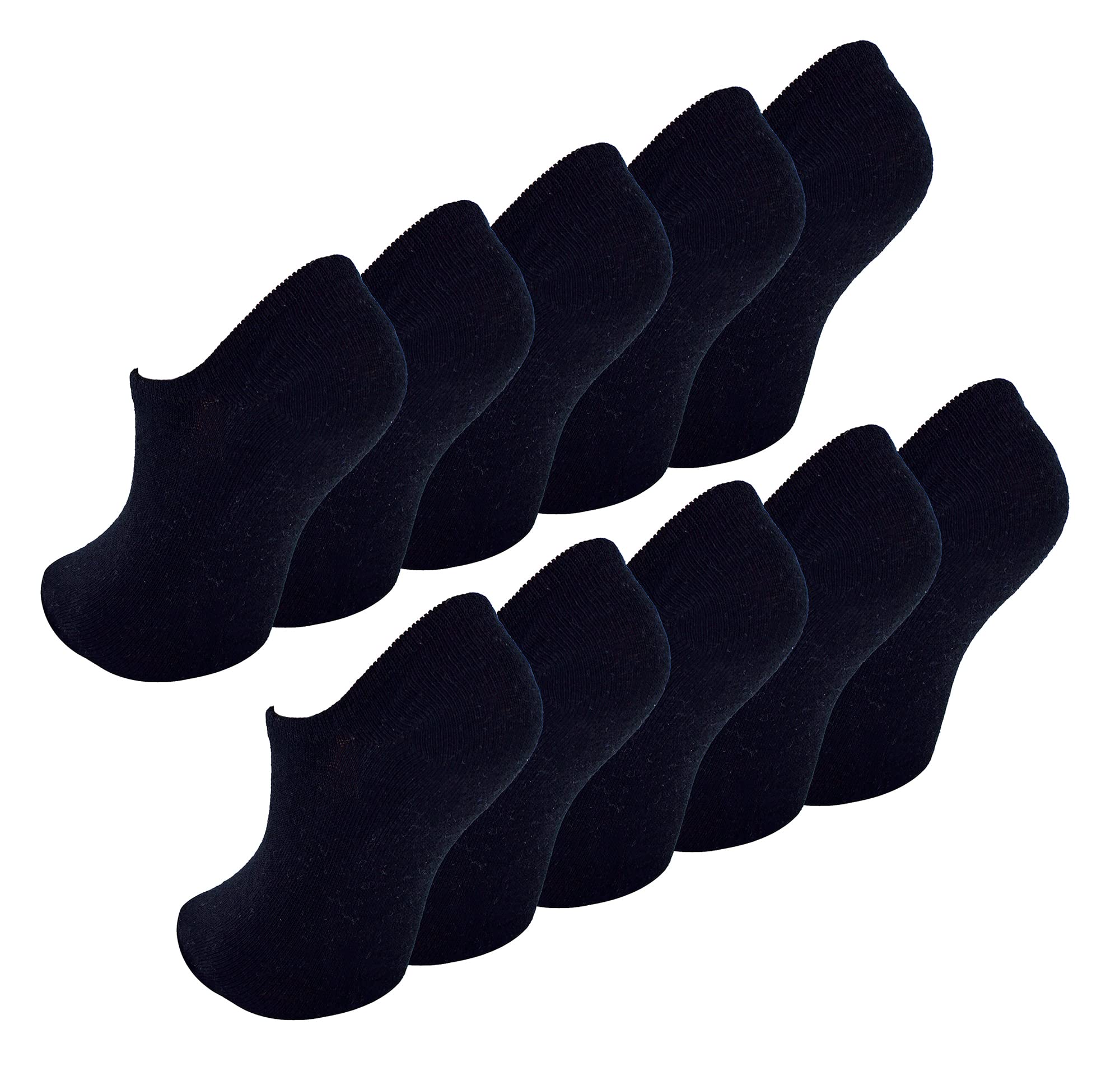 Sock Snob Women's No Show Invisible Socks - Cotton Rich - Black - Size 4-5