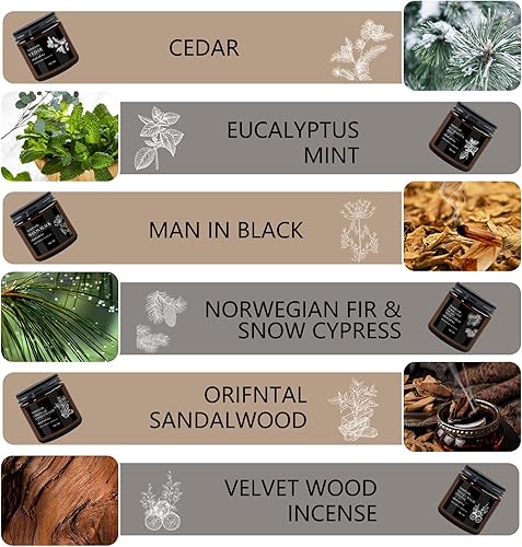 Vista 2 de Juego de 6 velas perfumadas para el hogar, juego de velas perfumadas para hombres, juego de velas de aromaterapia para hombres, regalos de velas