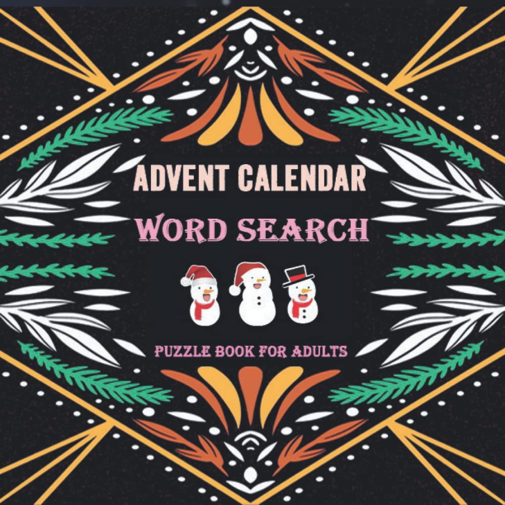 Advent Calendar Word Search Puzzle Book for adults: Countdown to Christmas with 25 Holiday tasks of Difficult Word Search Puzzels for Adults and Teens.