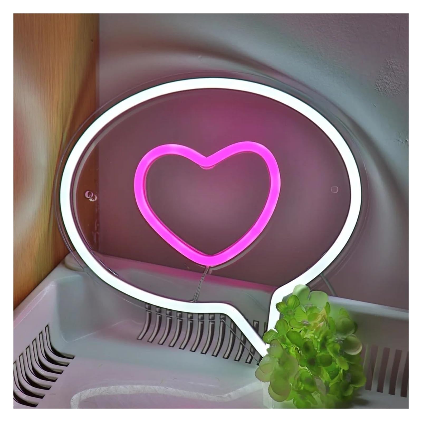 Insegna al neon Bolla con cuore per insegna al per neon per alimentazione per dimmerabile per luce per