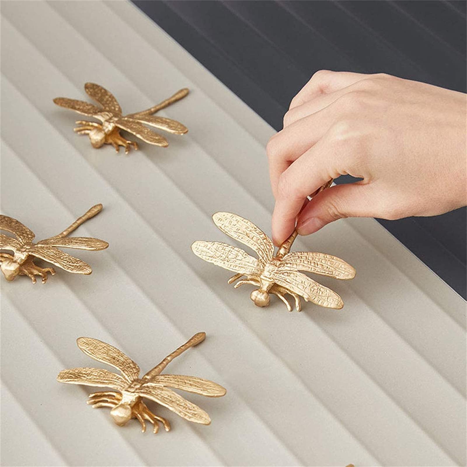 Boutons D'armoire en Laiton Libellule Décoration de la Maison Poignées Tiroir Armoire Porte Armoire Armoire Commode Tire