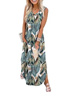 Sampeel Summer Dresses Maxi Dress Vacation Beach Sundresses 2025 with Pockets