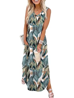 Sampeel Summer Dresses Maxi Dress Vacation Beach Sundresses 2025 with Pockets