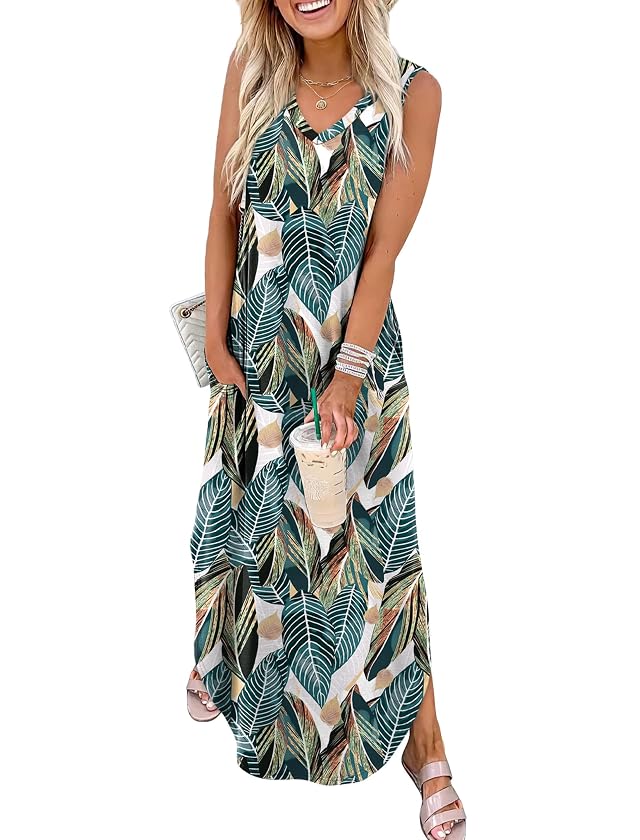 Sampeel Summer Dresses Maxi Dress Vacation Beach Sundresses 2025 with Pockets