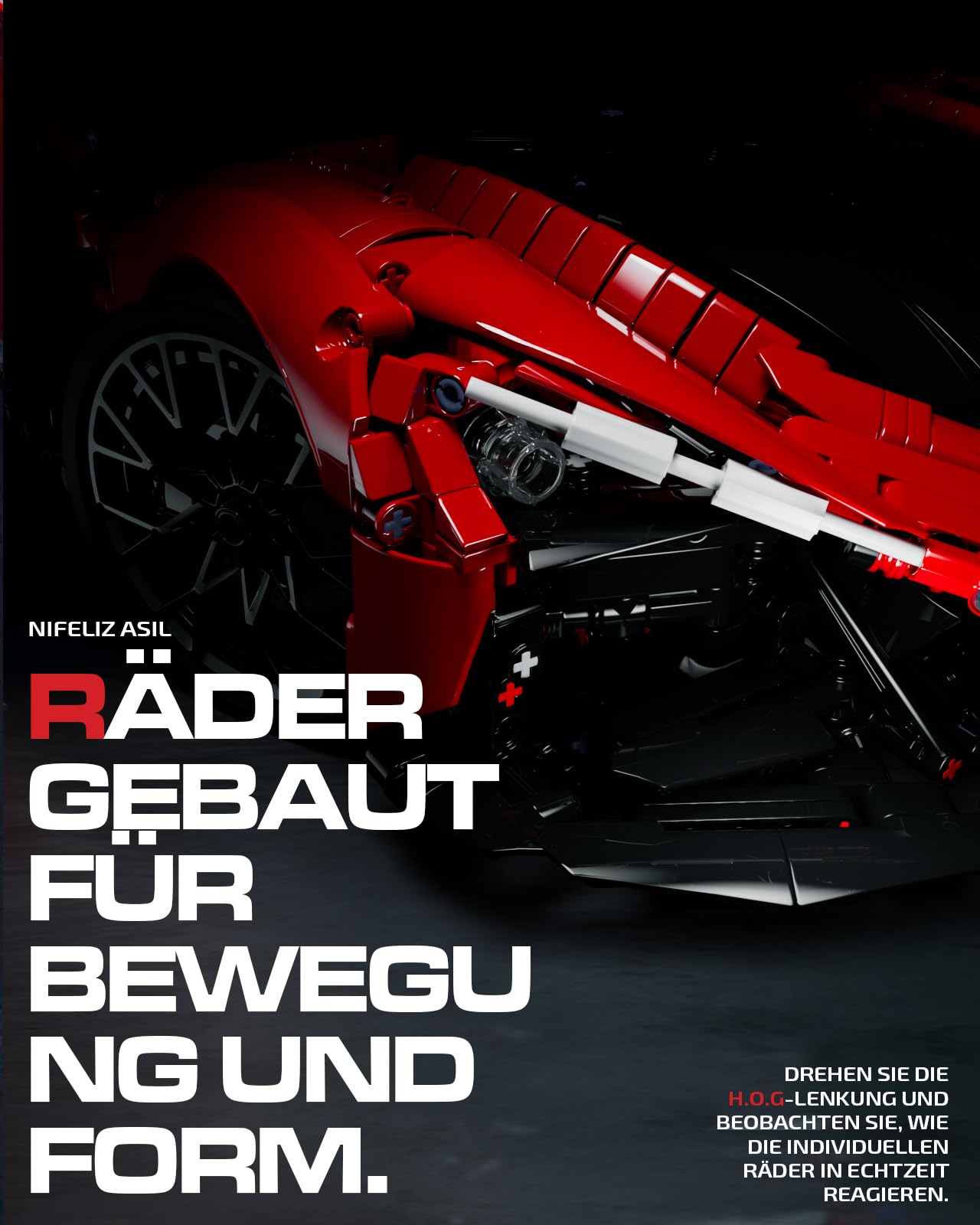 Nifeliz ASIL Auto-Modellbausatz für Erwachsene, Maßstab 1:8 Sammlerauto Technique Sportwagen Klemmbausteine Auto, Sammlerstücke für Zuhause oder das Büro (4,099 Teile, NF10293) | 1:8 Maßstab Advanced Collectible Car Model Set für Erwachsene, Display Gesch