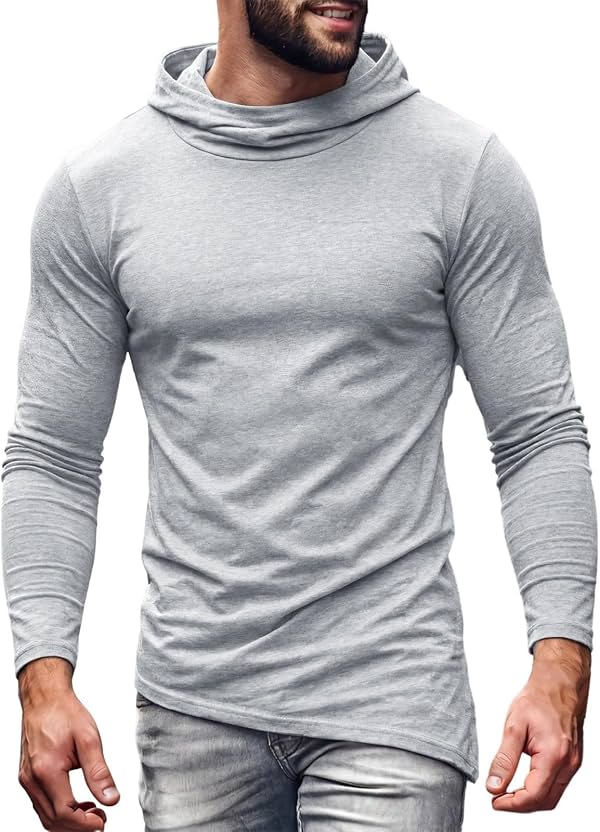 Sudadera deportiva con capucha de dobladillo asimétrico para hombre